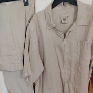 100% linen pants set